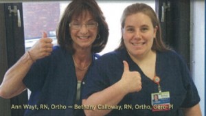 Affinity Medical Center nurses Ann Wayt and Bethany Calloway
